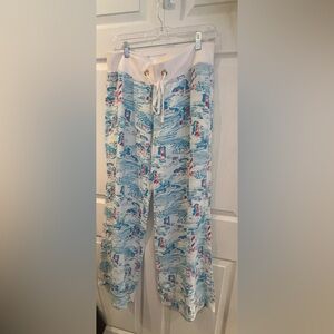 Lilly Pulitzer Blue Nautical Print Pants sz L
